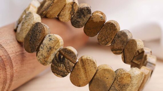 Picture Jasper Oval Faceted Bracelet