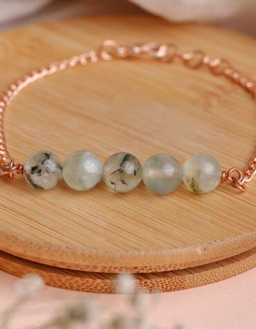 prehnite five beads bracelet