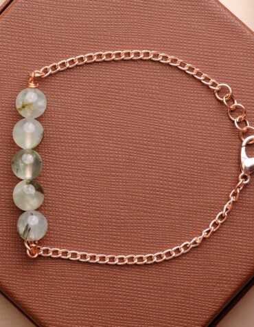prehnite five beads bracelet