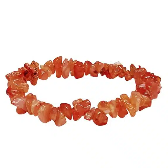 Red Carnelian Chips Bracelet-Shubhanjali (1) Shop Red Carnelian Crystal Chips Bracelet