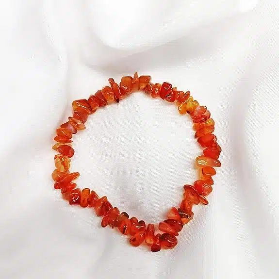 Red Carnelian Chips Bracelet-Shubhanjali (2) Shop Red Carnelian Crystal Chips Bracelet