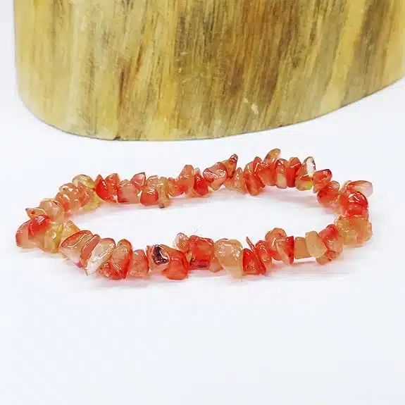 Red Carnelian Chips Bracelet-Shubhanjali (5) Shop Red Carnelian Crystal Chips Bracelet