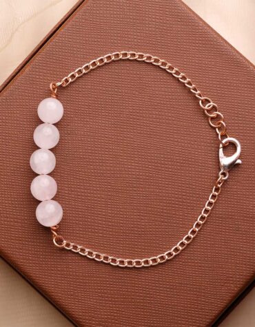 rose quartz five beads bracelet