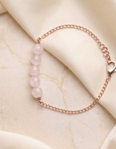 rose quartz five beads bracelet