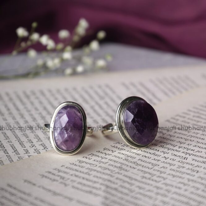Amethyst Faceted Crystal Ring