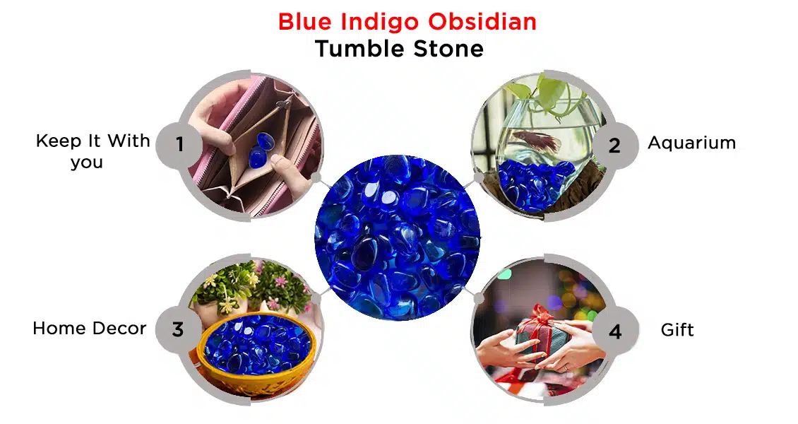 Natural Blue Indigo Obsidian Tumble Stone