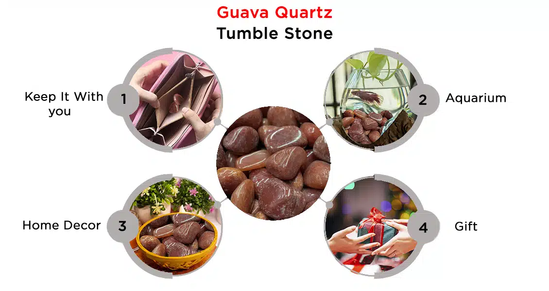 Natural Guava Quartz Tumble Stone
