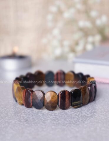 Multi Tiger Eye Oval Faceted Bracelet
