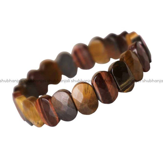 Multi Tiger Eye Oval Faceted Bracelet