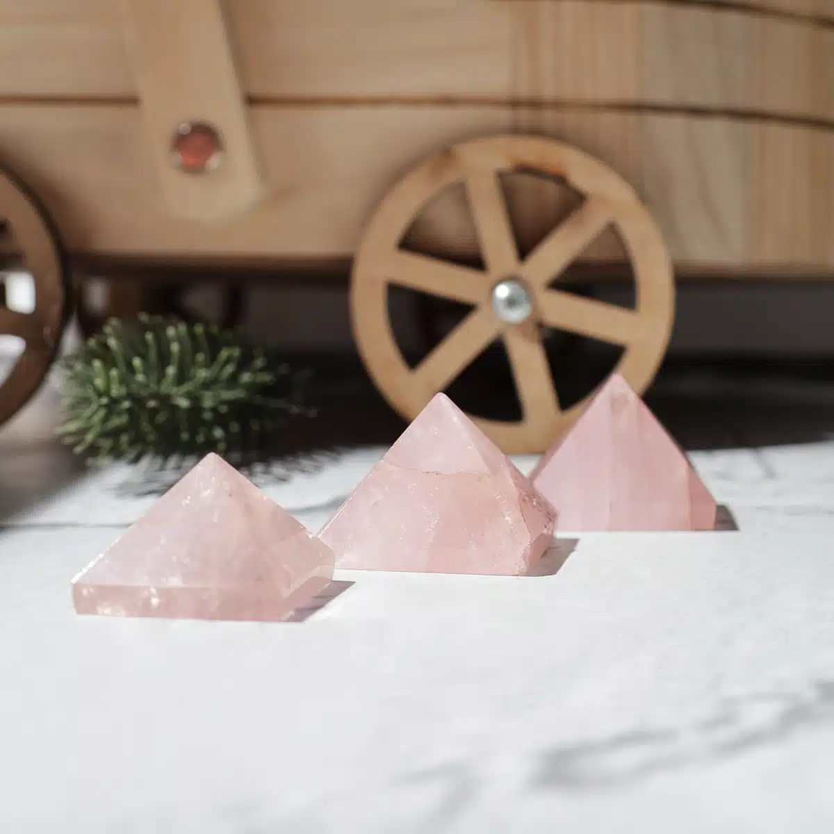Shubhanjali-Rose Quartz Stone Small Pyramid_1 Shop Rose Quartz Crystal Small Pyramid