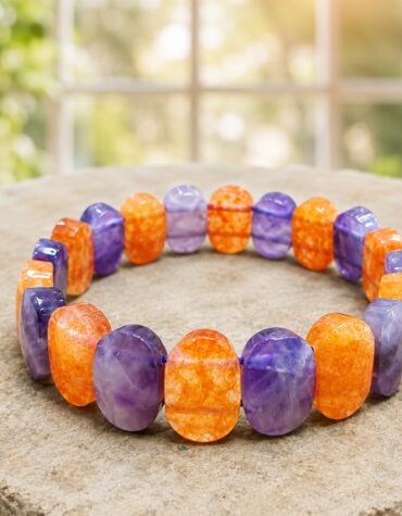 amethyst and citrine oval faceted bracelet