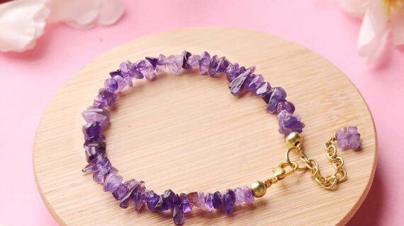 Amethyst Chips Chain Bracelet