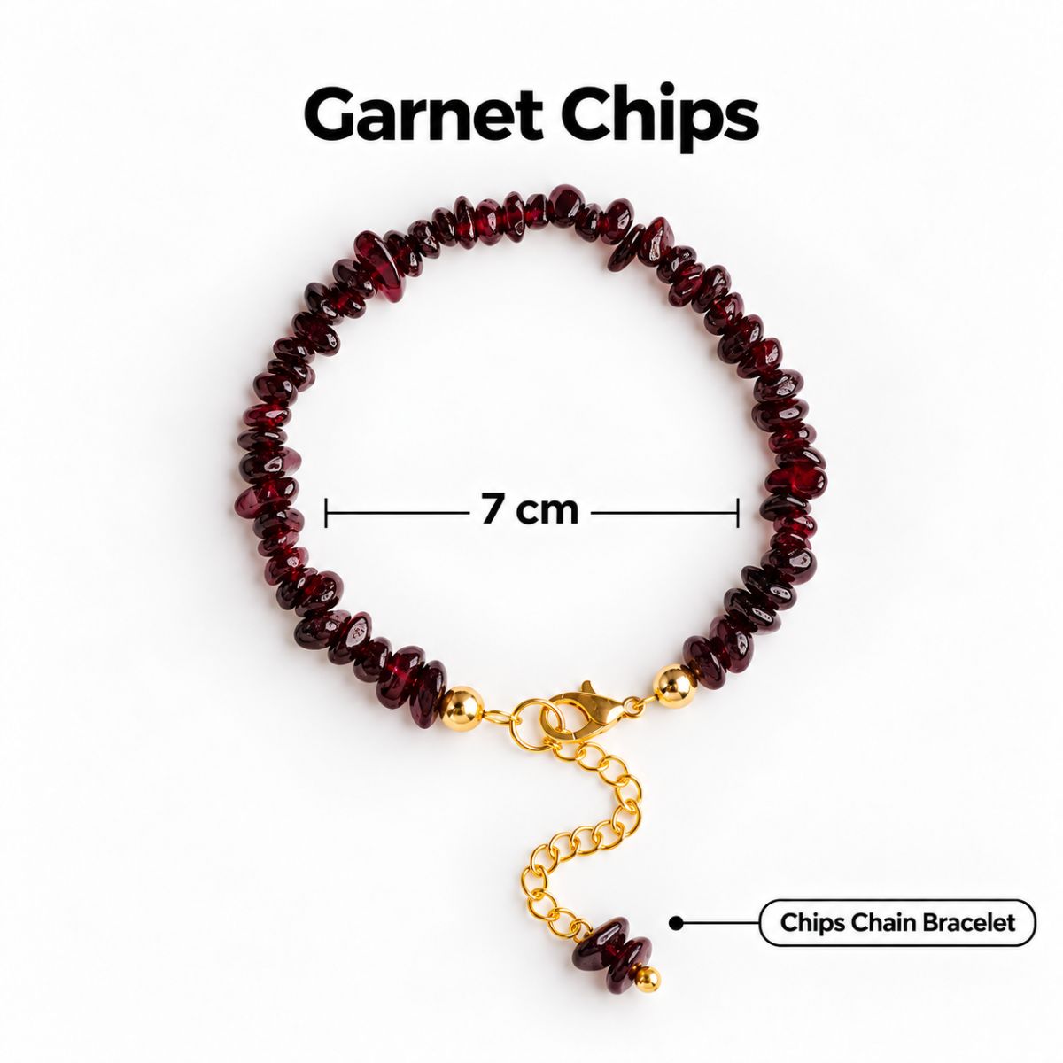 Garnet Chips Chain Bracelet garnet chips chain bracelet