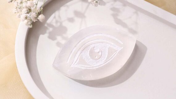 Selenite Eye Shape Plate For Cleansing and Charging