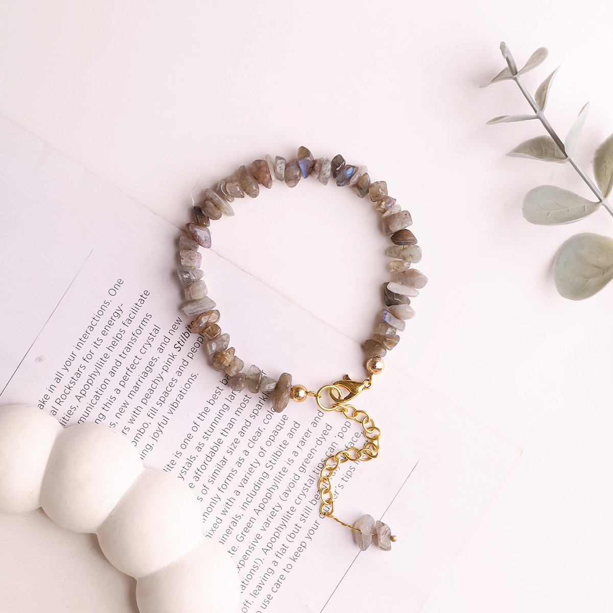 Labradorite Chips Chain Bracelet