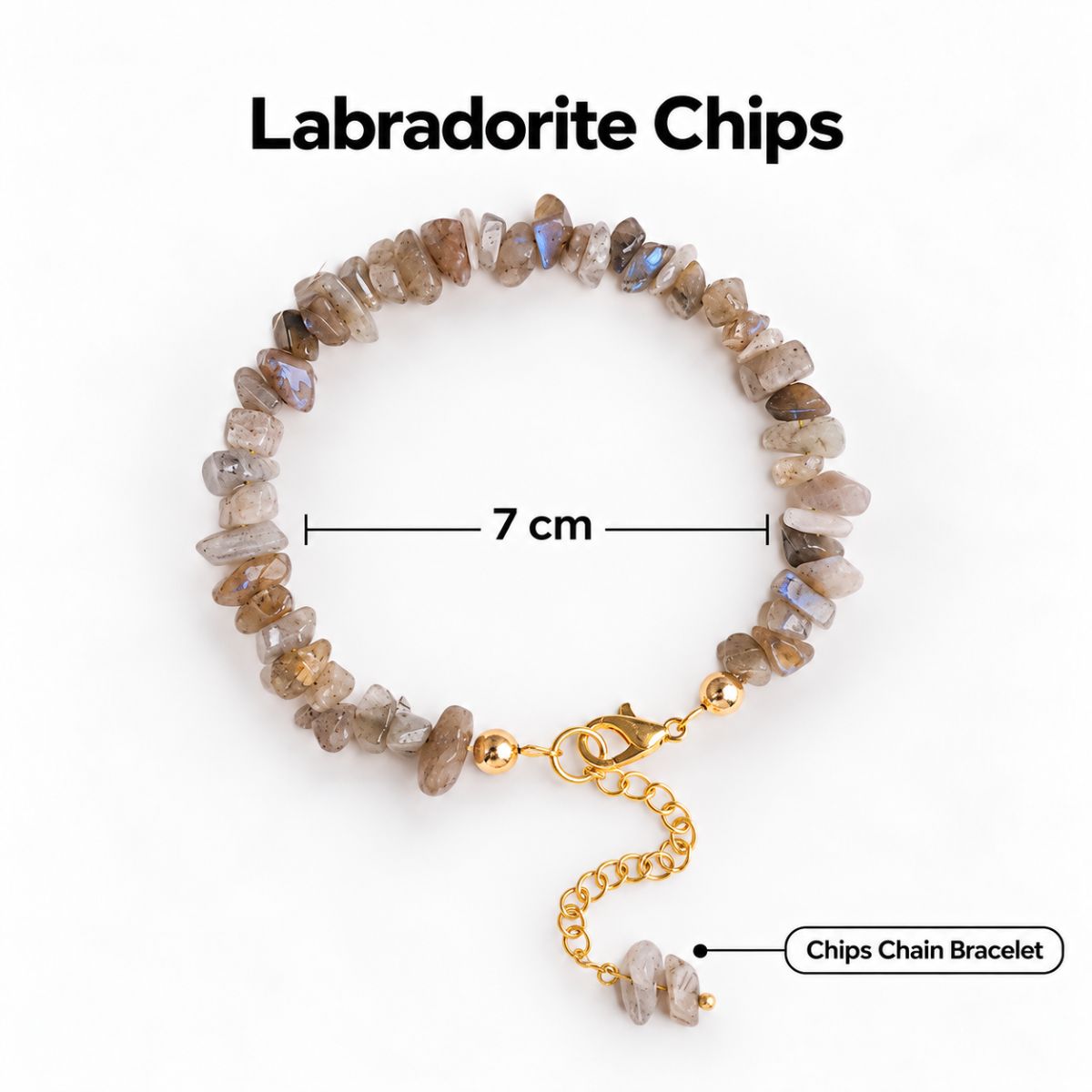 Labradorite Chips Chain Bracelet labradorite chips chain bracelet