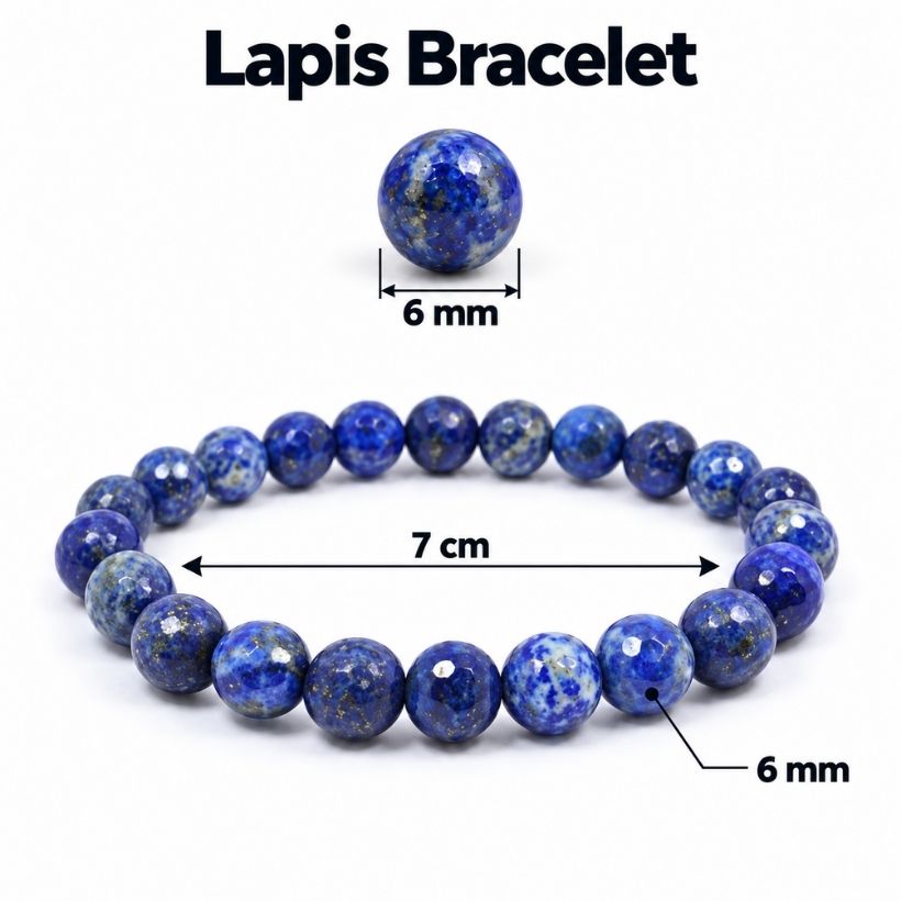 Lapis Lazuli Faceted Beads Bracelet (1) lapis lazuli faceted beads bracelet