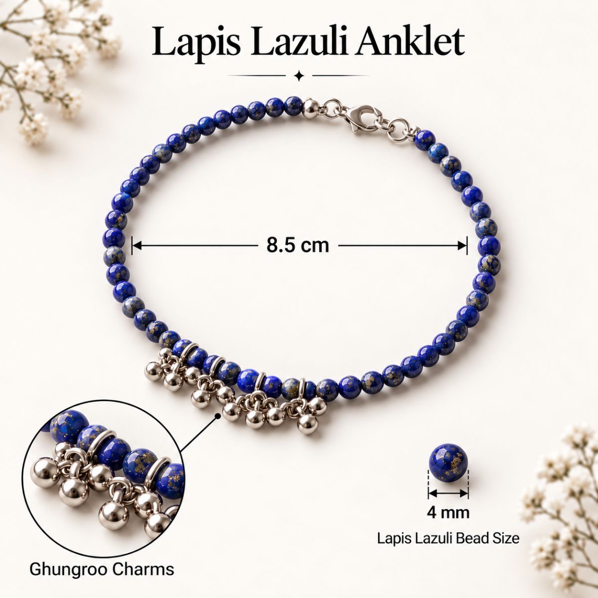 Lapis Lazuli Leg Foot Anklet lapis lazuli leg foot anklet