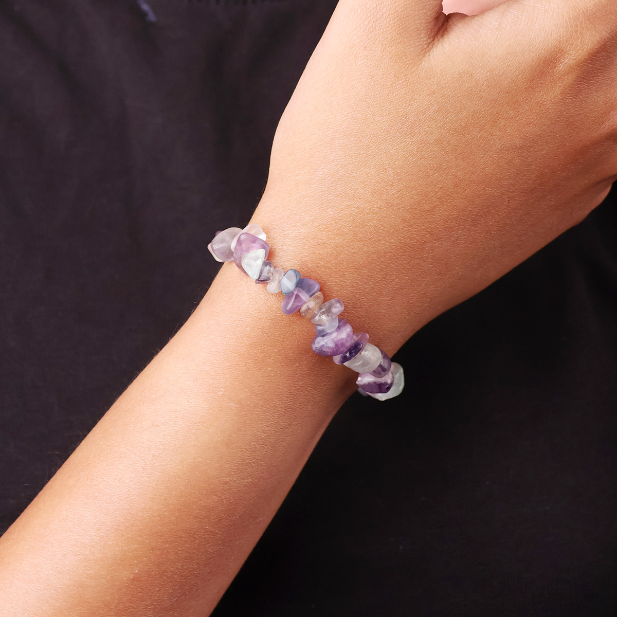 Multi Fluorite Chips Chain Bracelet (2)
