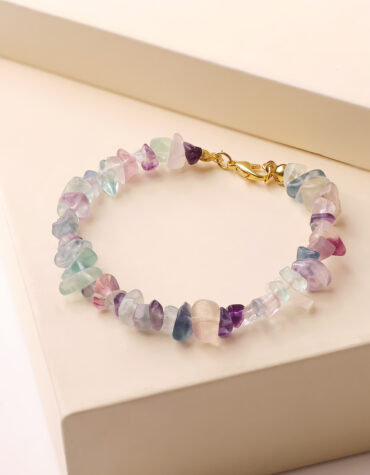 multi fluorite chips chain bracelet