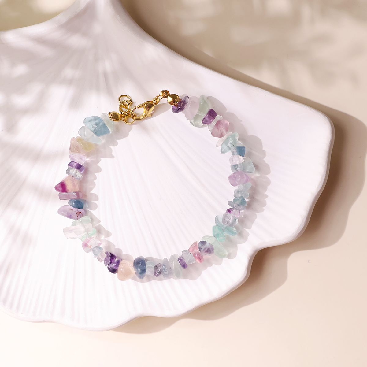 Multi Fluorite Chips Chain Bracelet-Shubhanjali Store (7) multi fluorite chips chain bracelet