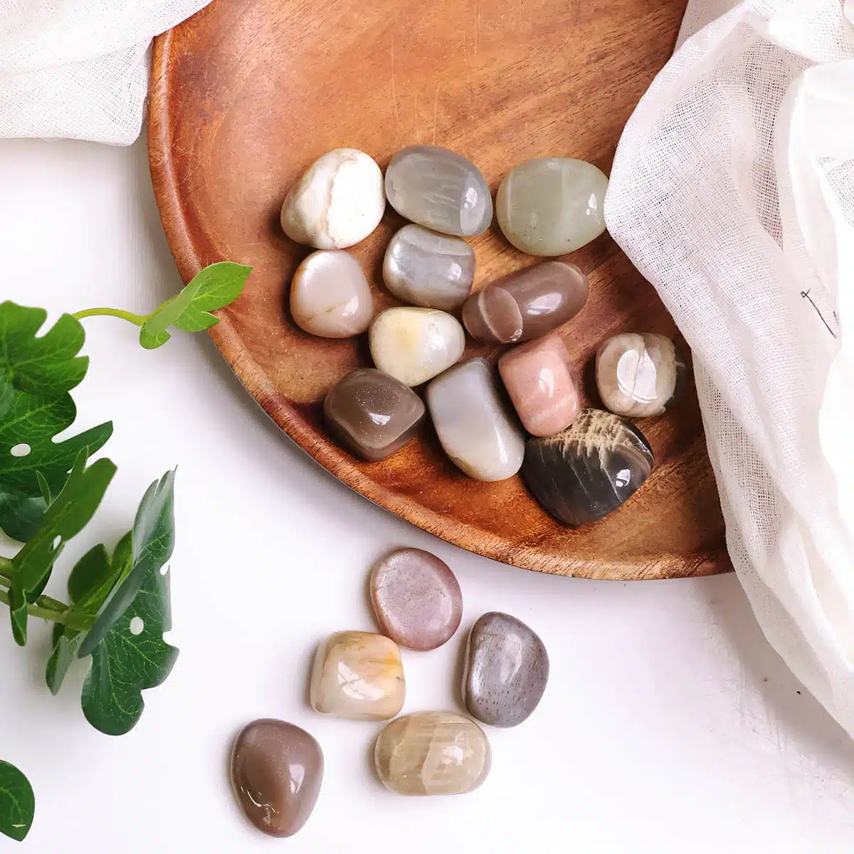 Multi Moonstone Tumble Stone-Shubhanjali (4) Shop Multi Moonstone Crystal Tumble Stone