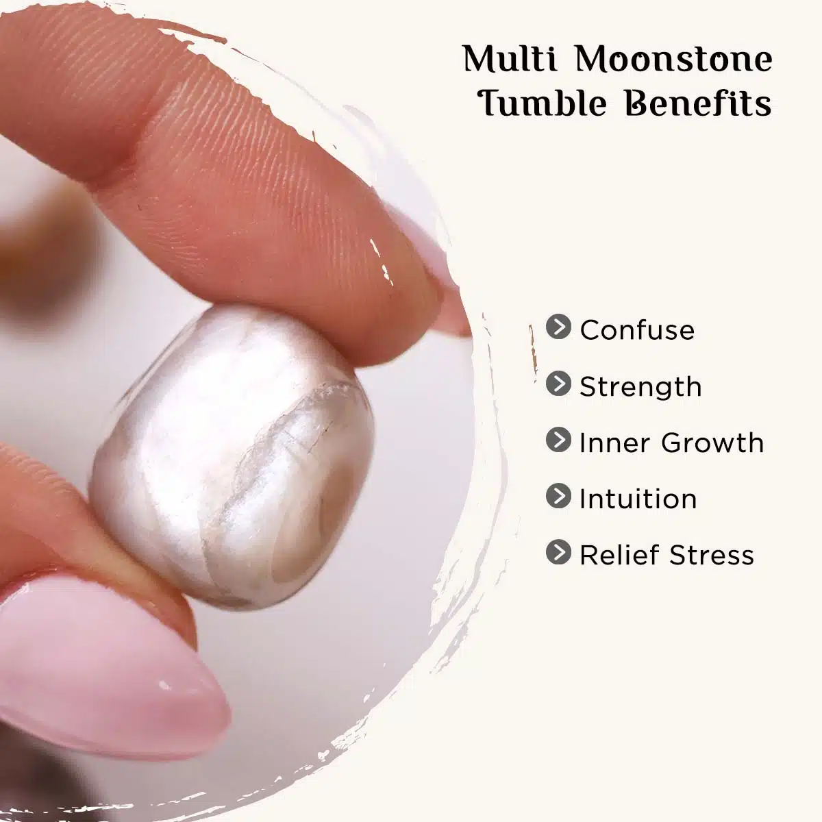 Multi Moonstone Tumble Stone-Shubhanjali Shop Multi Moonstone Crystal Tumble Stone