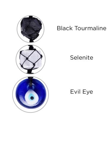 Shop Selenite, Black Tourmaline and Evil Eye Protection Hanging