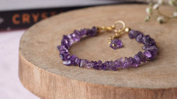 Amethyst Chips Chain Bracelet