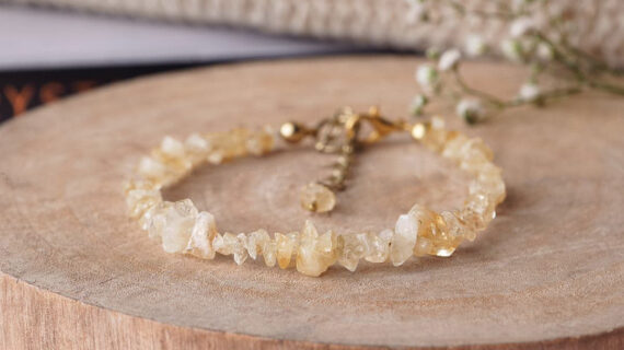 Citrine Chips Chain Bracelet