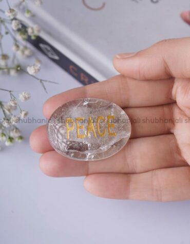 Clear Quartz Switch Word, Slogan Symbol Engraved Stone