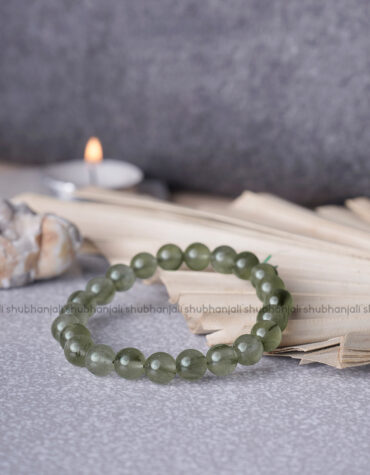 Premium Green Rutile Round 8mm Crystal Bracelet