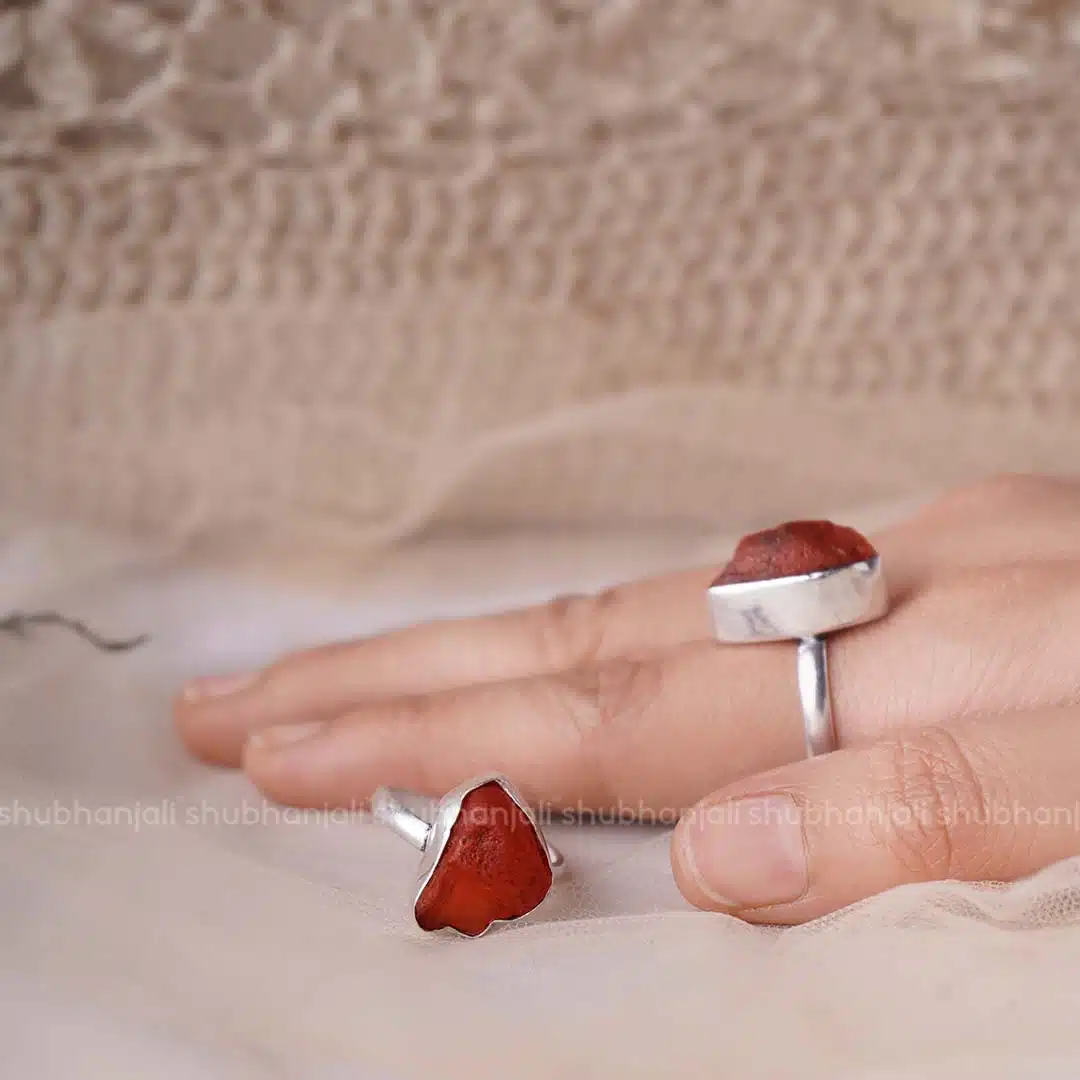Shubhanjali-Red-Carnelian-Raw-Ring-1 Shubhanjali-Red-Carnelian-Raw-Ring