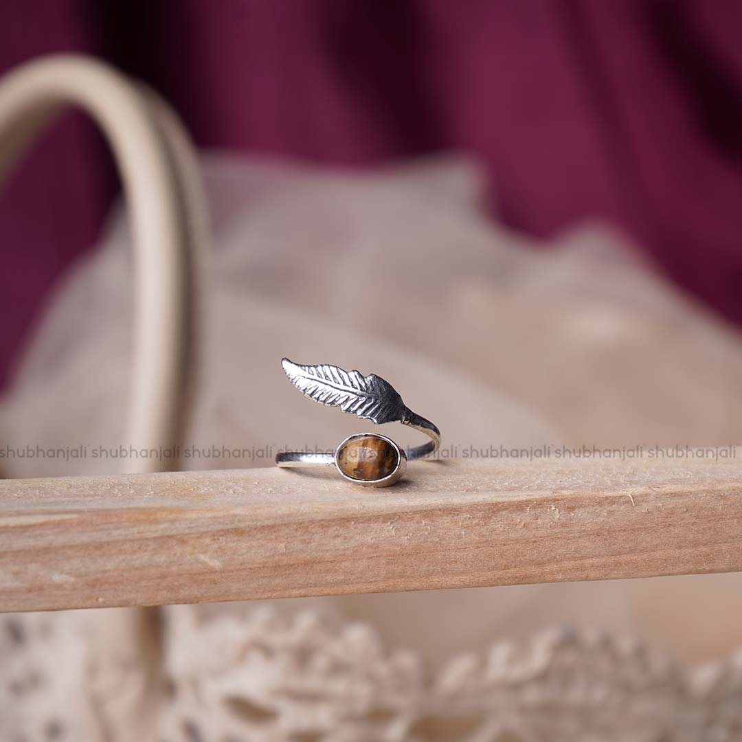 Shubhanjali-Tiger-Eye-Feather-Ring