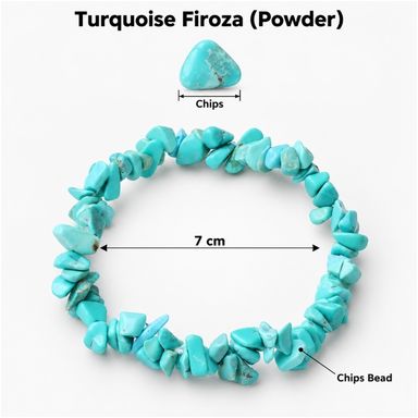 Turquoise Firoza Chips Bracelet (Powder) (2) turquoise firoza chips bracelet (powder)