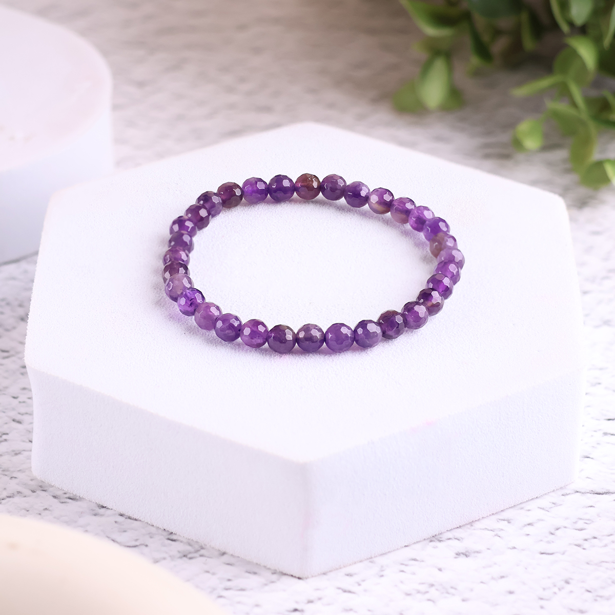 Untitled-1 amethyst faceted bracelet 6 mm