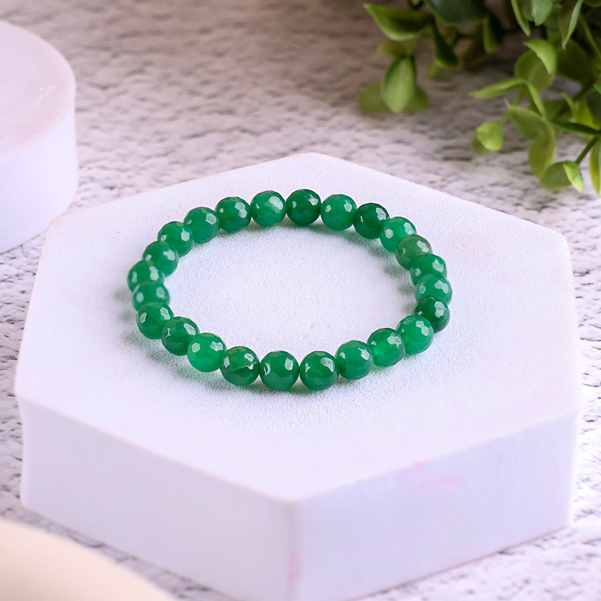 Untitled-2 green aventurine faceted beads bracelet 6 mm