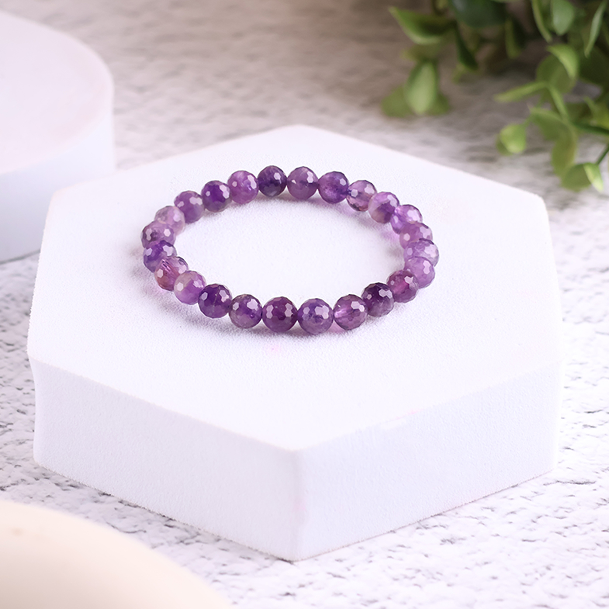 Untitled-2 amethyst faceted bracelet 6 mm