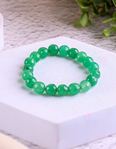 green aventurine faceted beads bracelet 6 mm