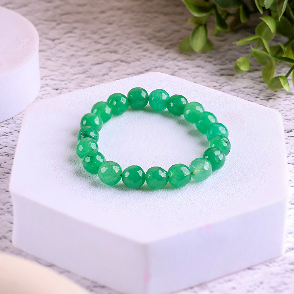 Untitled-3 green aventurine faceted beads bracelet 6 mm