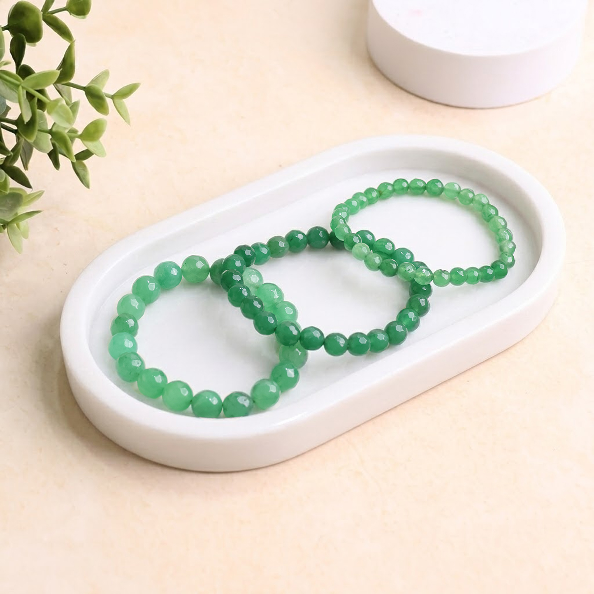 Untitled-4 green aventurine faceted beads bracelet 6 mm