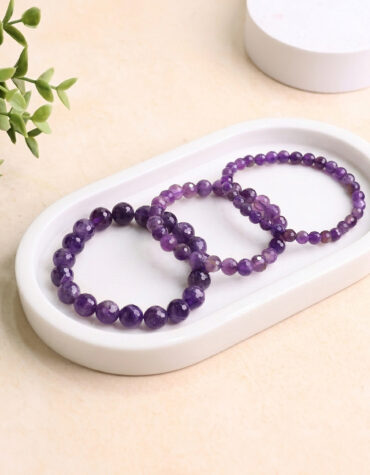 amethyst faceted bracelet 6 mm