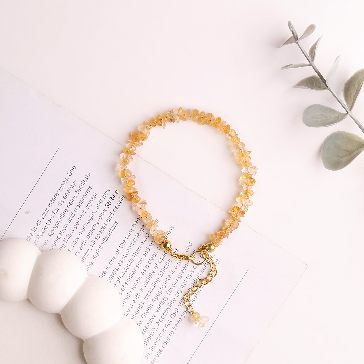 Citrine Chips Chain Bracelet