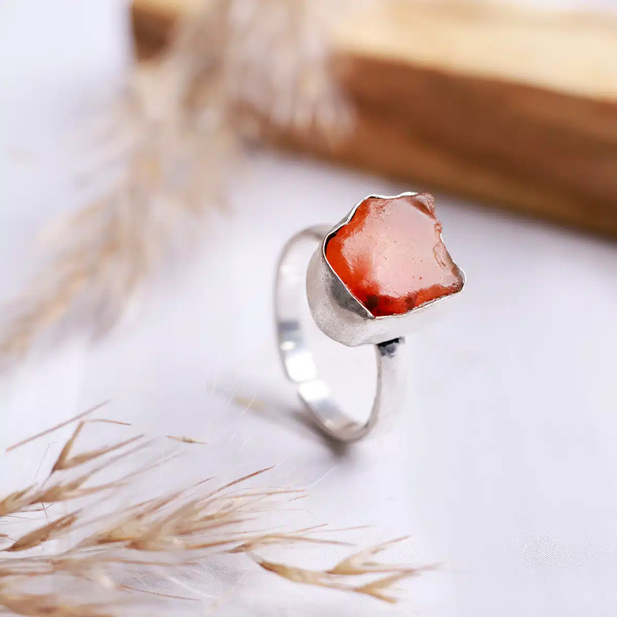 red-carnelian-raw-stone-ring (3) Shubhanjali-Red-Carnelian-Raw-Ring