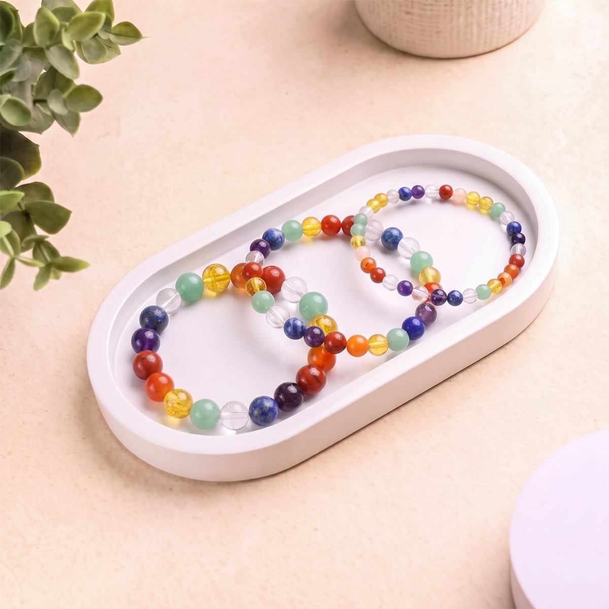 7 Chakra bracelet (4) seven chakra round beads bracelet