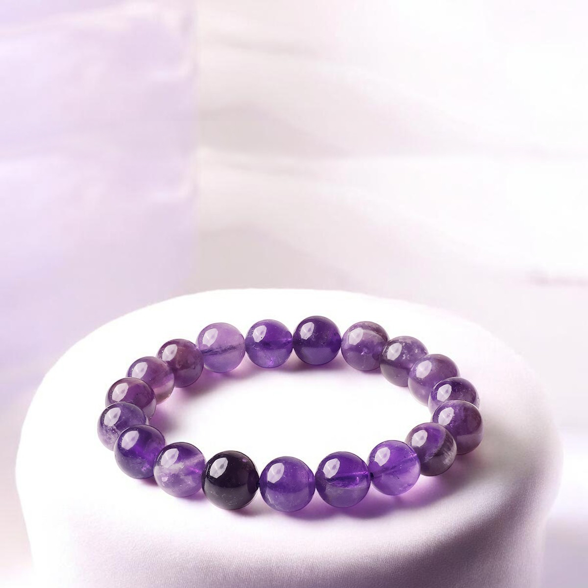 Amethyst Round Beads Bracelet (4)
