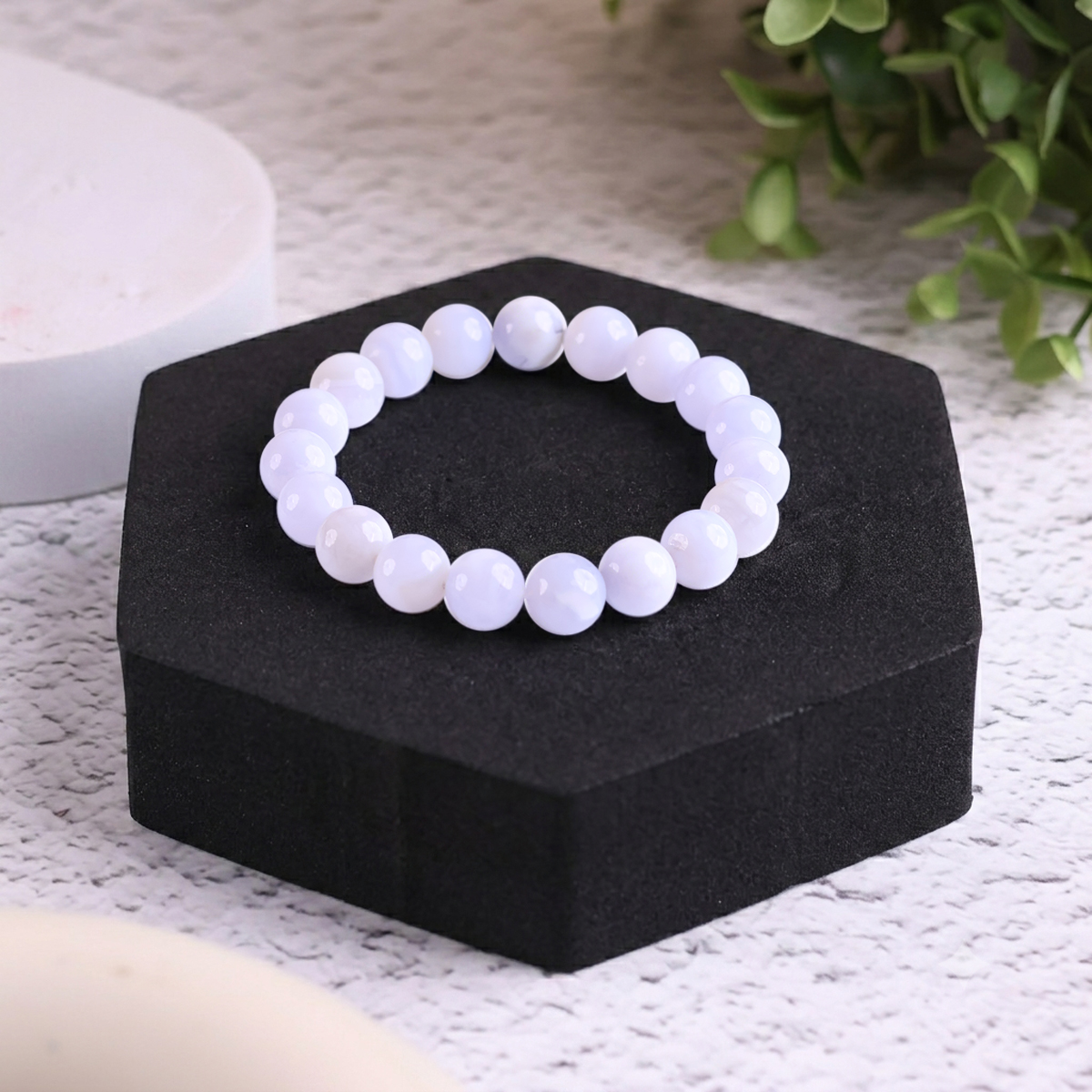 Blue Lace Agate Bracelet 10 mm blue lace agate round beads bracelet