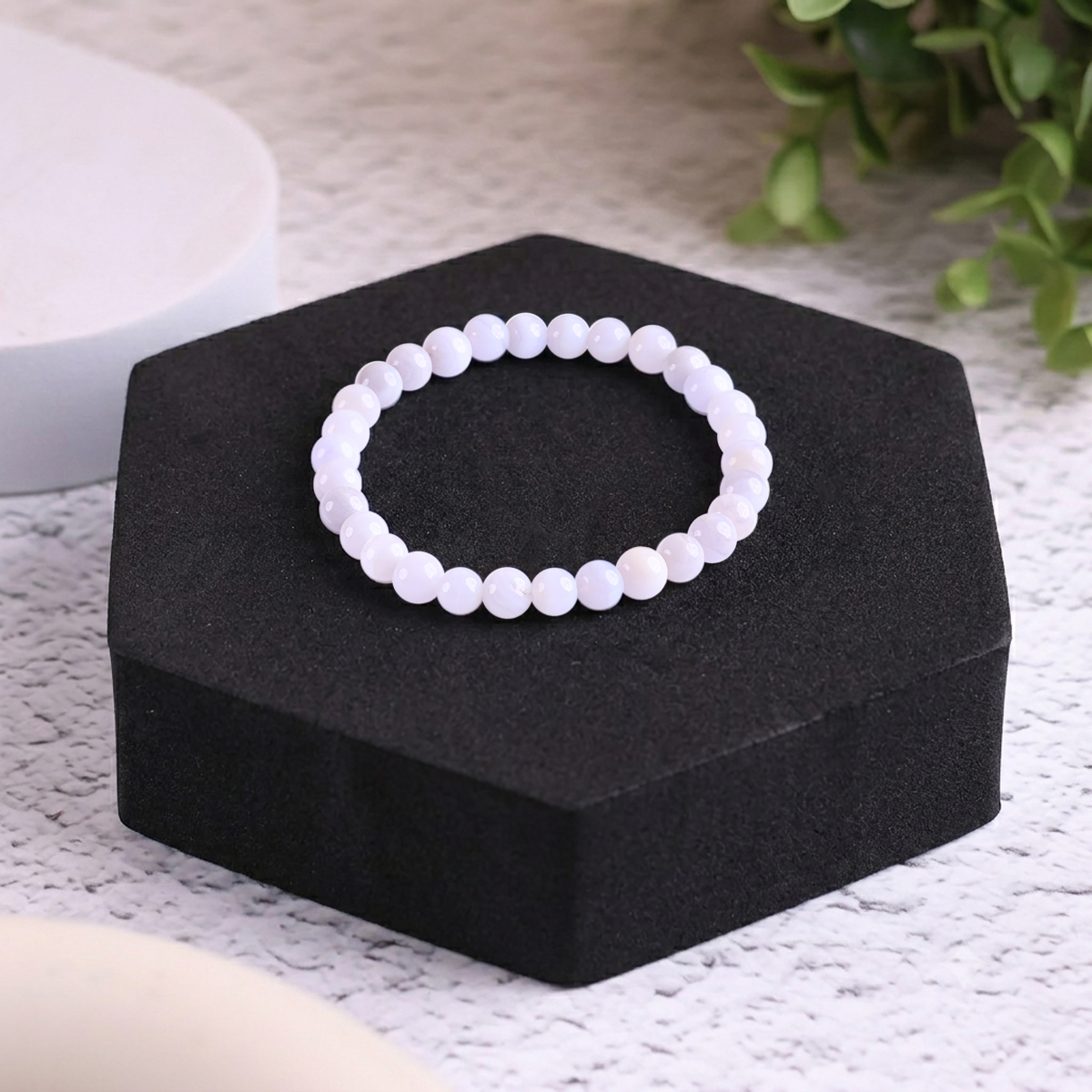 Blue Lace Agate Bracelet 6 mm blue lace agate round beads bracelet