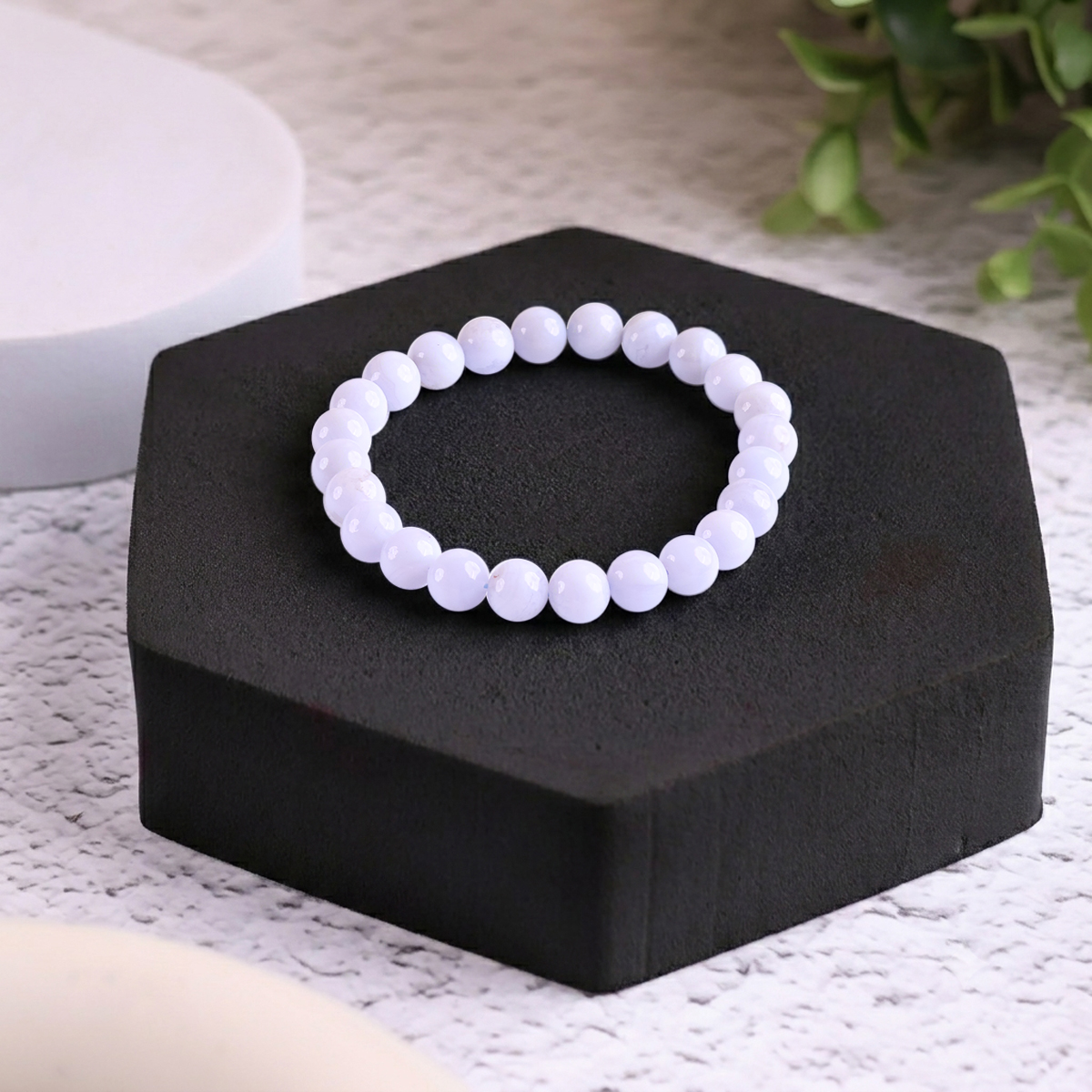 Blue Lace Agate Bracelet 8mm blue lace agate round beads bracelet