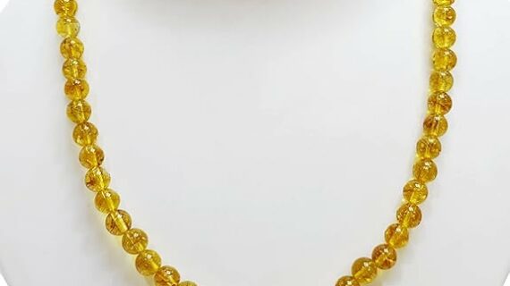 Citrine Heated 8mm Beads Necklace